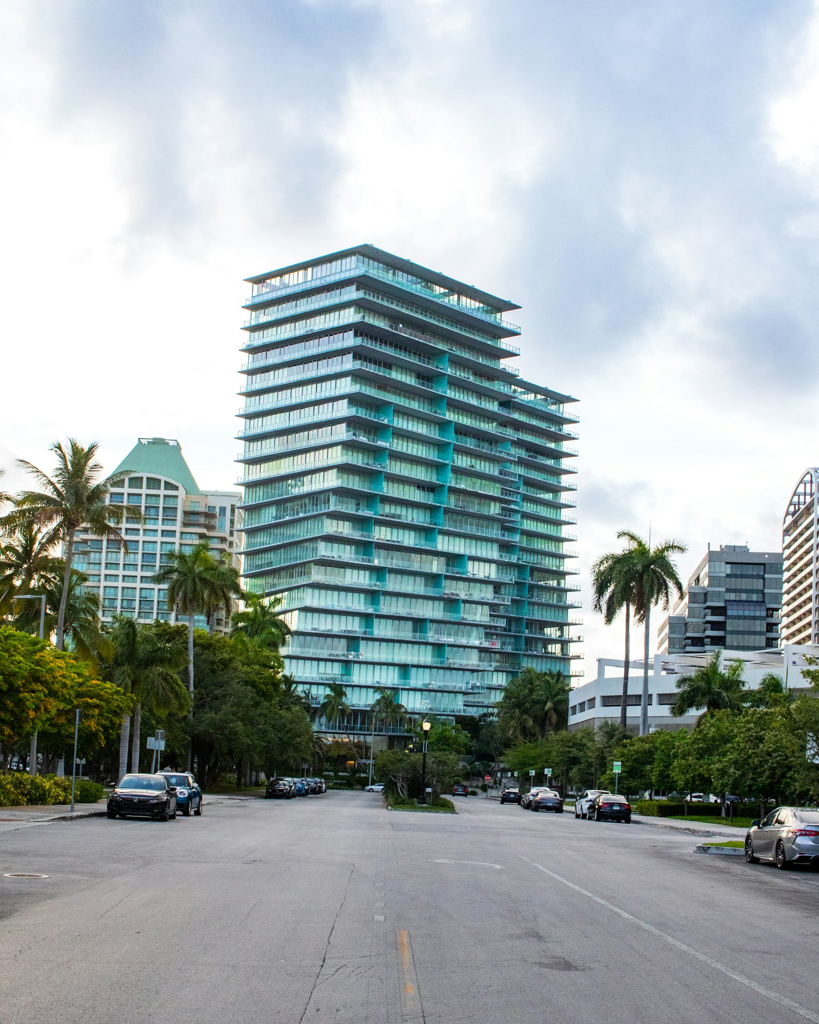 Palm-lined street in Coconut Grove, Miami